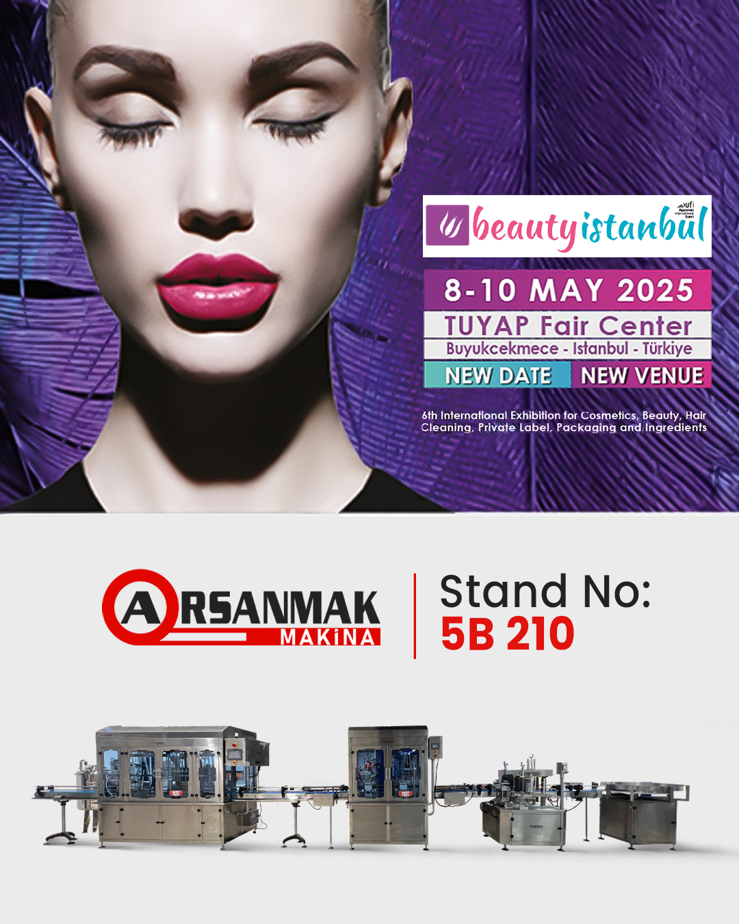 Arsanmak Makina participará en Beauty Istanbul 2025